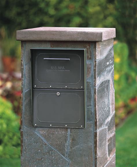 get a metal mailbox out of concrete block enclosure|metal mailbox in brick enclosure.